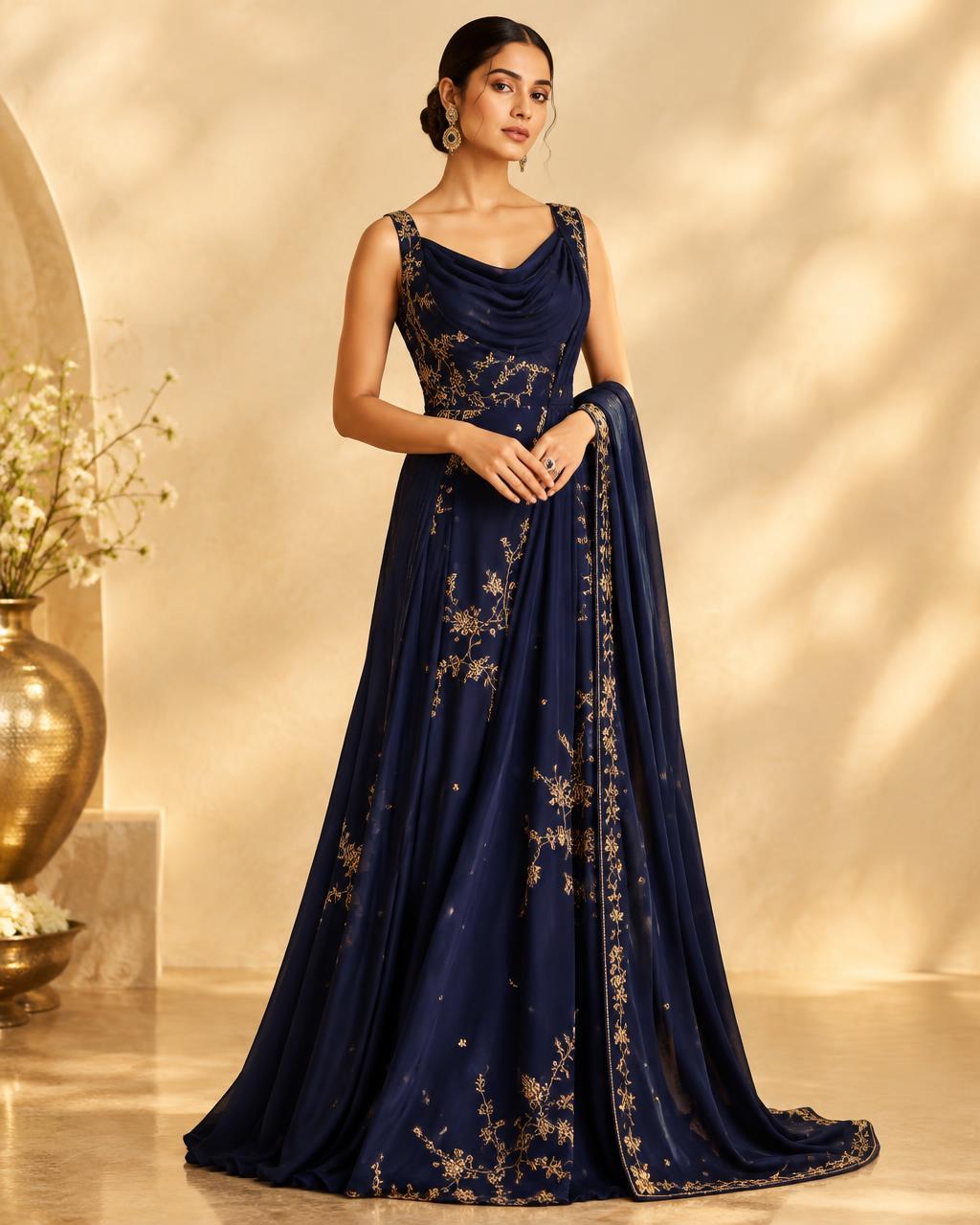 Midnight Indigo Gown